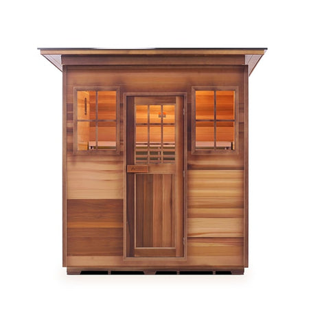Enlighten MoonLight 4 Person Slope Dry Traditional Sauna Front View