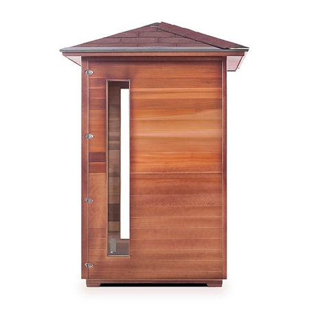 Enlighten Rustic 2 Person Peak Outdoor Indoor Infrared Sauna Side View