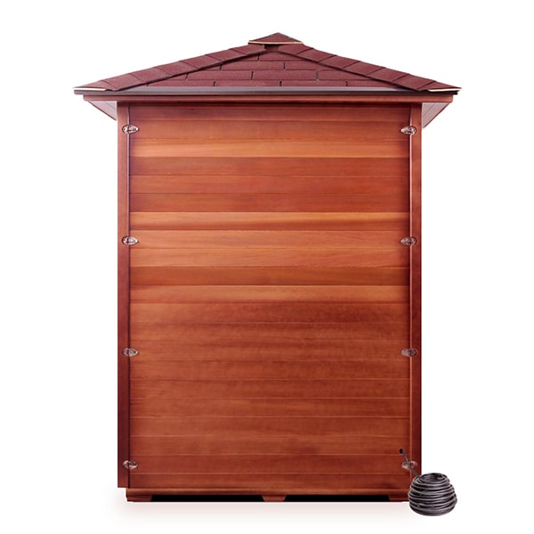 Enlighten Rustic 3 Person Peak Infrared Sauna Back View
