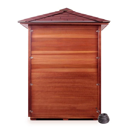Enlighten Rustic 3 Person Peak Infrared Sauna Back View