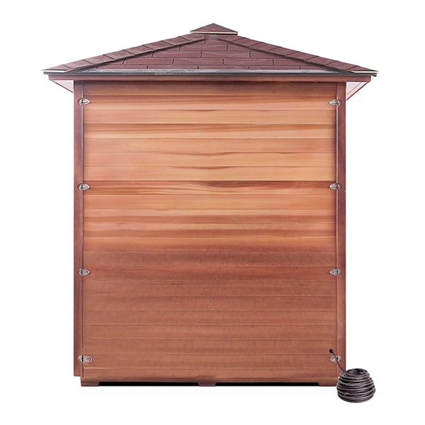 Enlighten Rustic 4 Person Peak Infrared Sauna Back View
