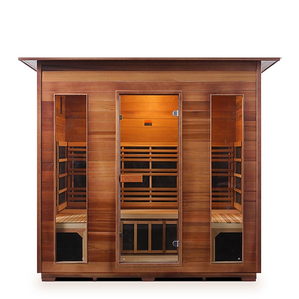 Enlighten Rustic 5 Person Indoor Infrared Sauna Front View