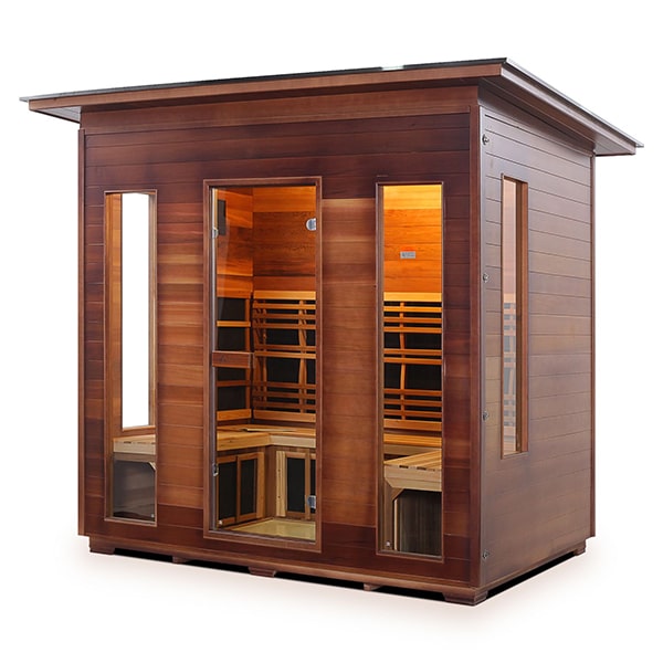 Enlighten Rustic 5 Person Slope Infrared Sauna Facing Left