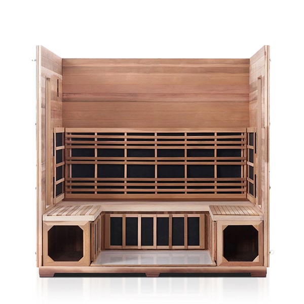Enlighten Rustic 5 Person Slope Infrared Sauna Interior Details