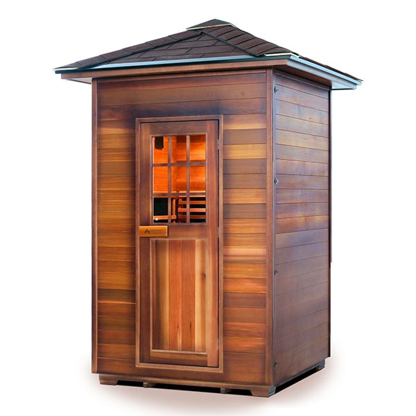 Enlighten Sapphire 2 Person Peak Infrared Traditional Sauna Facing Left