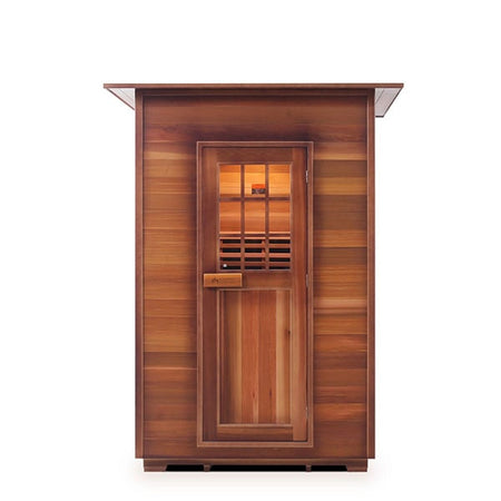 Enlighten Sapphire 2 Person Indoor Infrared Traditional Sauna Front View