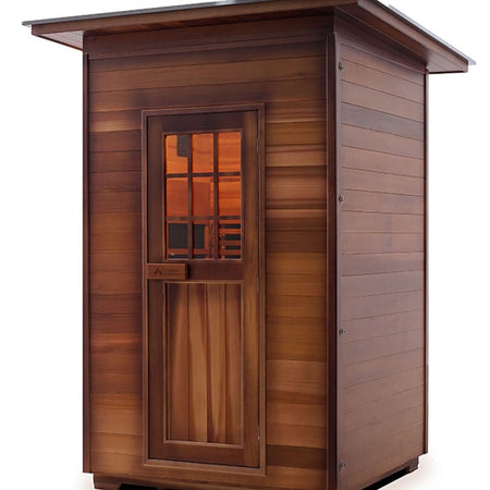Enlighten Sapphire 2 Person Slope Infrared Traditional Sauna Facing Left