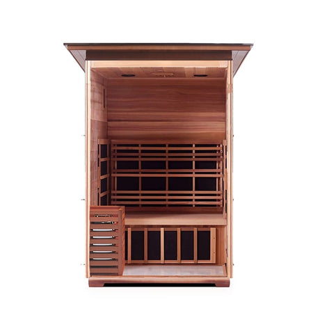 Enlighten Sapphire 2 Person Slope Infrared Traditional Sauna Interior
