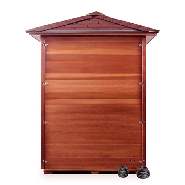 Enlighten Sapphire 3 Person Peak Infrared Traditional Sauna Back View