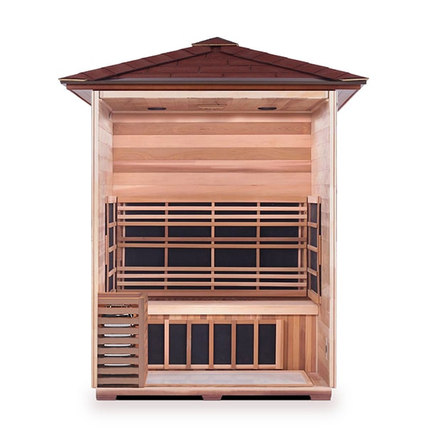 Enlighten Sapphire 3 Person Peak Infrared Traditional Sauna Interior Details