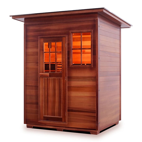 Enlighten Sapphire 3 Person Slope Infrared Traditional Sauna Facing Left