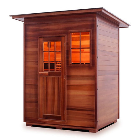 Enlighten Sapphire 3 Person Slope Infrared Traditional Sauna Facing Left