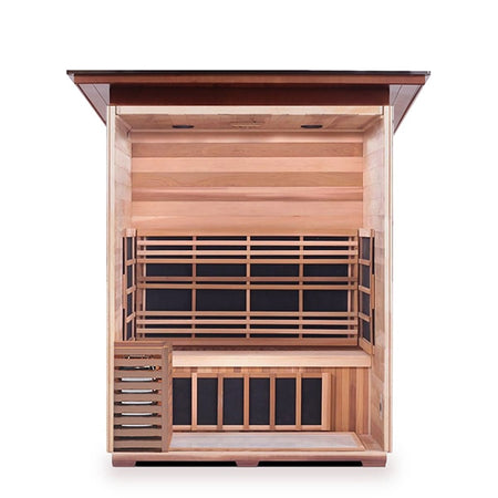 Enlighten Sapphire 3 Person Slope Infrared Traditional Sauna Interior