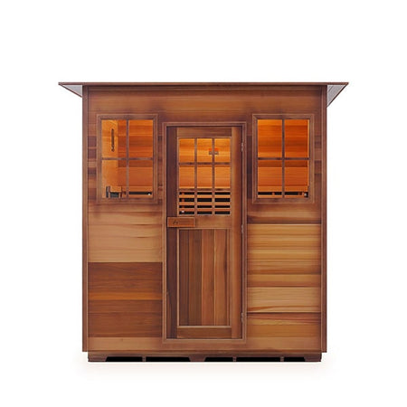 Enlighten Sapphire 4 Person Indoor Infrared Traditional Sauna Front View
