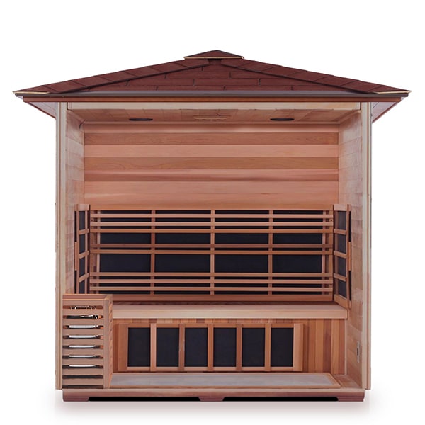 Enlighten Sapphire 4 Person Peak Infrared Traditional Sauna Interior