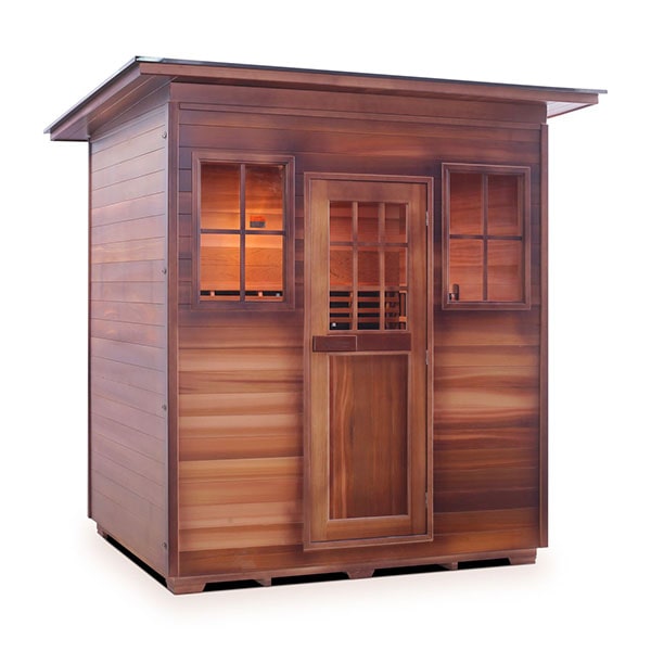 Enlighten Sapphire 4 Person Slope Infrared Traditional Sauna Facing Right