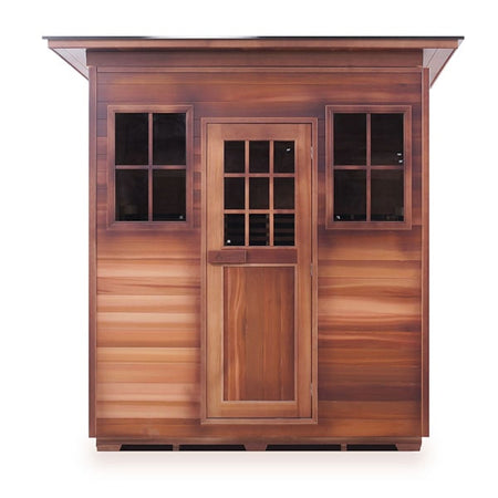 Enlighten Sapphire 4 Person Slope Infrared Traditional Sauna Front View
