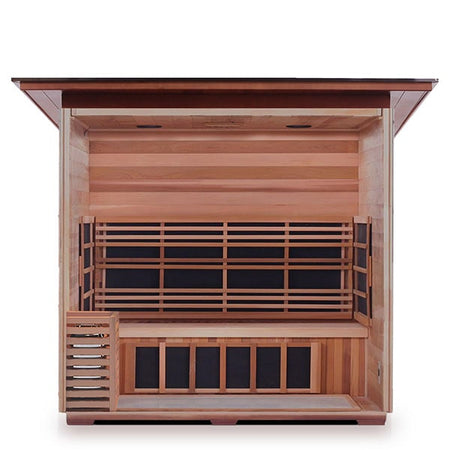 Enlighten Sapphire 4 Person Slope Infrared Traditional Sauna Interior Details