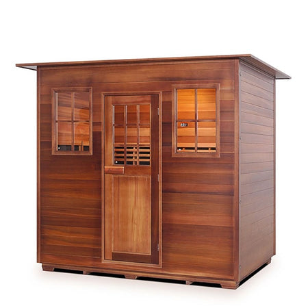 Enlighten Sapphire 5 Person Indoor Infrared Traditional Sauna Facing Left