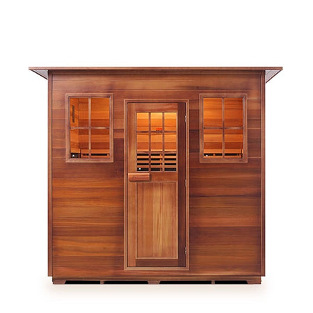 Enlighten Sapphire 5 Person Indoor Infrared Traditional Sauna Front View