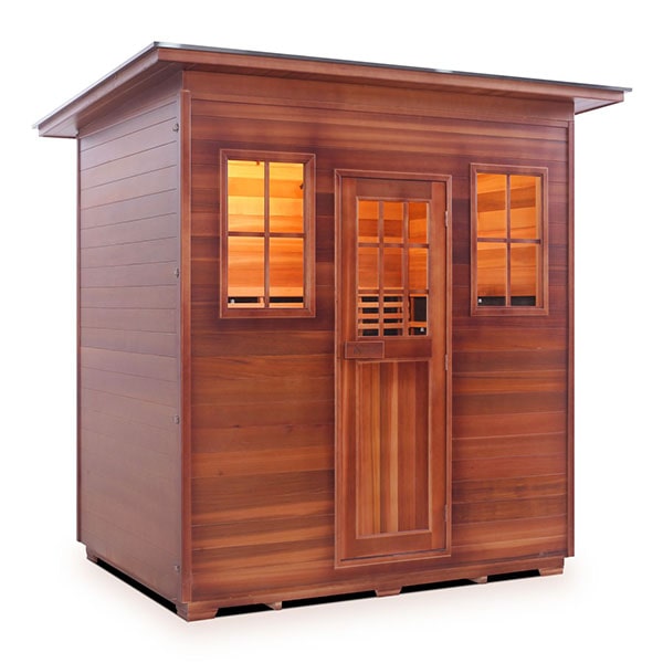 Enlighten Sapphire 5 Person Slope Infrared Traditional Sauna Facing Right