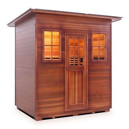 Enlighten Sapphire 5 Person Slope Infrared Traditional Sauna Facing Right