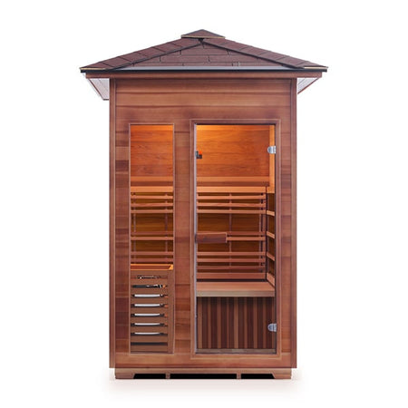 Enlighten SunRise 2 Person Peak Dry Traditional Sauna Front View