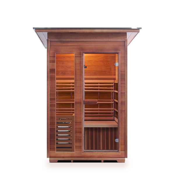 Enlighten SunRise 2 Person Slope Dry Traditional Sauna Front View