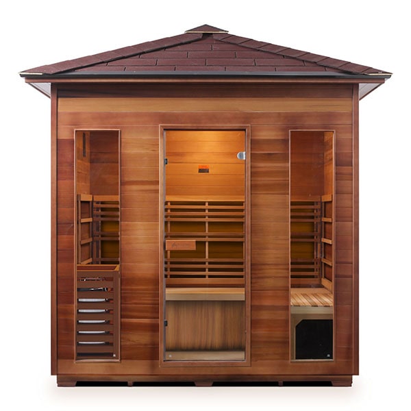 Enlighten SunRise 5 Person Peak Dry Traditional Sauna Front View