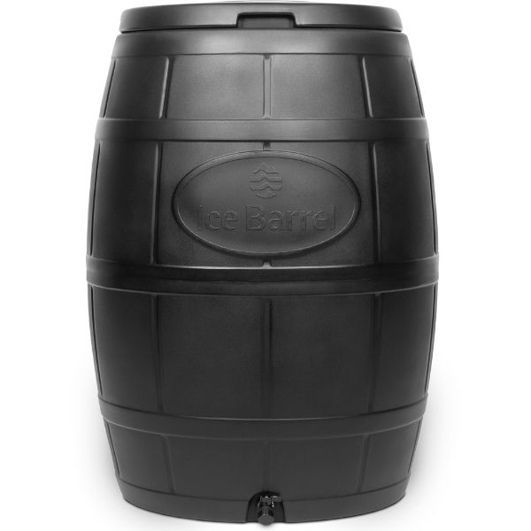 Ice Barrel Black with lid on and no stand