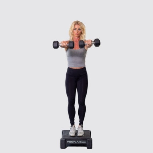 VibePlate Mini Vibration Machine With Dumbbells